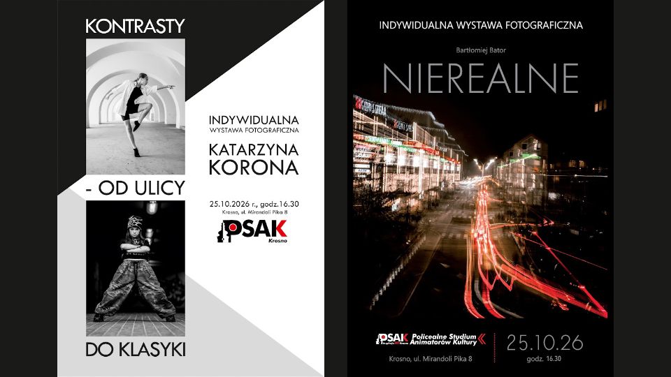 Dwa spojrzenia na fotografię i ruch. Wernisaże wystaw w krośnieńskim Studium Animatorów Kultury