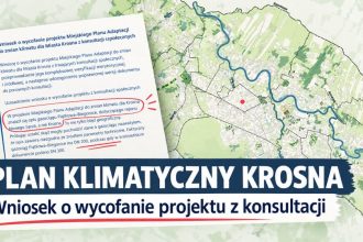 Wniosek o wycofanie projektu Planu Adaptacji do zmian klimatu dla Krosna. W dokumencie opisano infrastrukturę spod Nowego Sącza