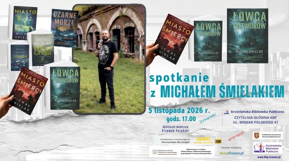 Michał Śmielak spotka się z czytelnikami w Krośnieńskiej Bibliotece Publicznej