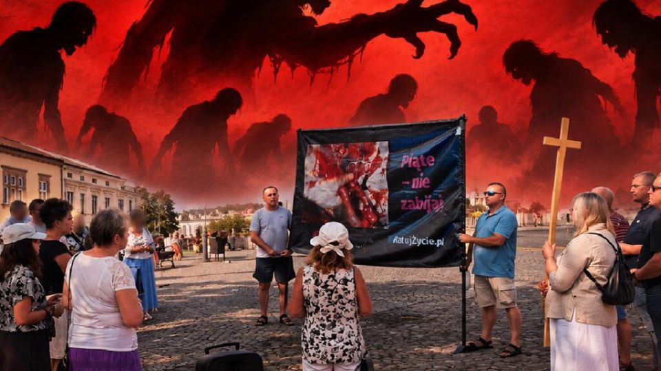 Protest przeciwko organizacji Spaceru Zombie na krośnieńskim Rynku. Fundacja Życie i Rodzina wystosowała oświadczenie